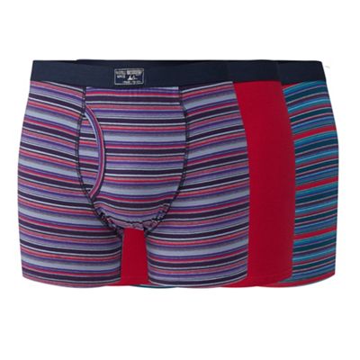 Mantaray Pack of three pink plain and striped keyhole trunks